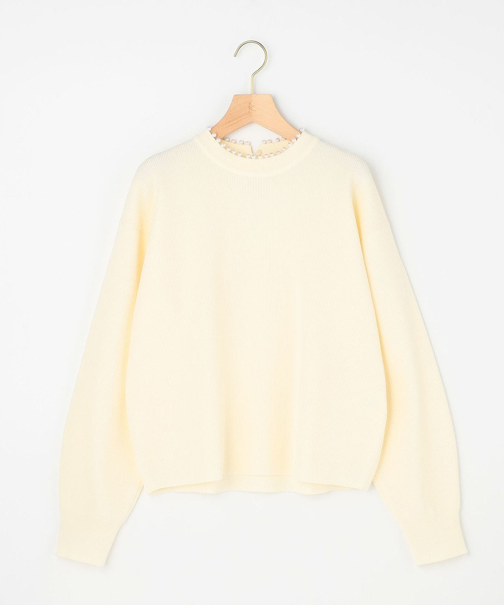 組曲 L 【先行予約・WEB限定】パール釦畦ニット プルオーバー 