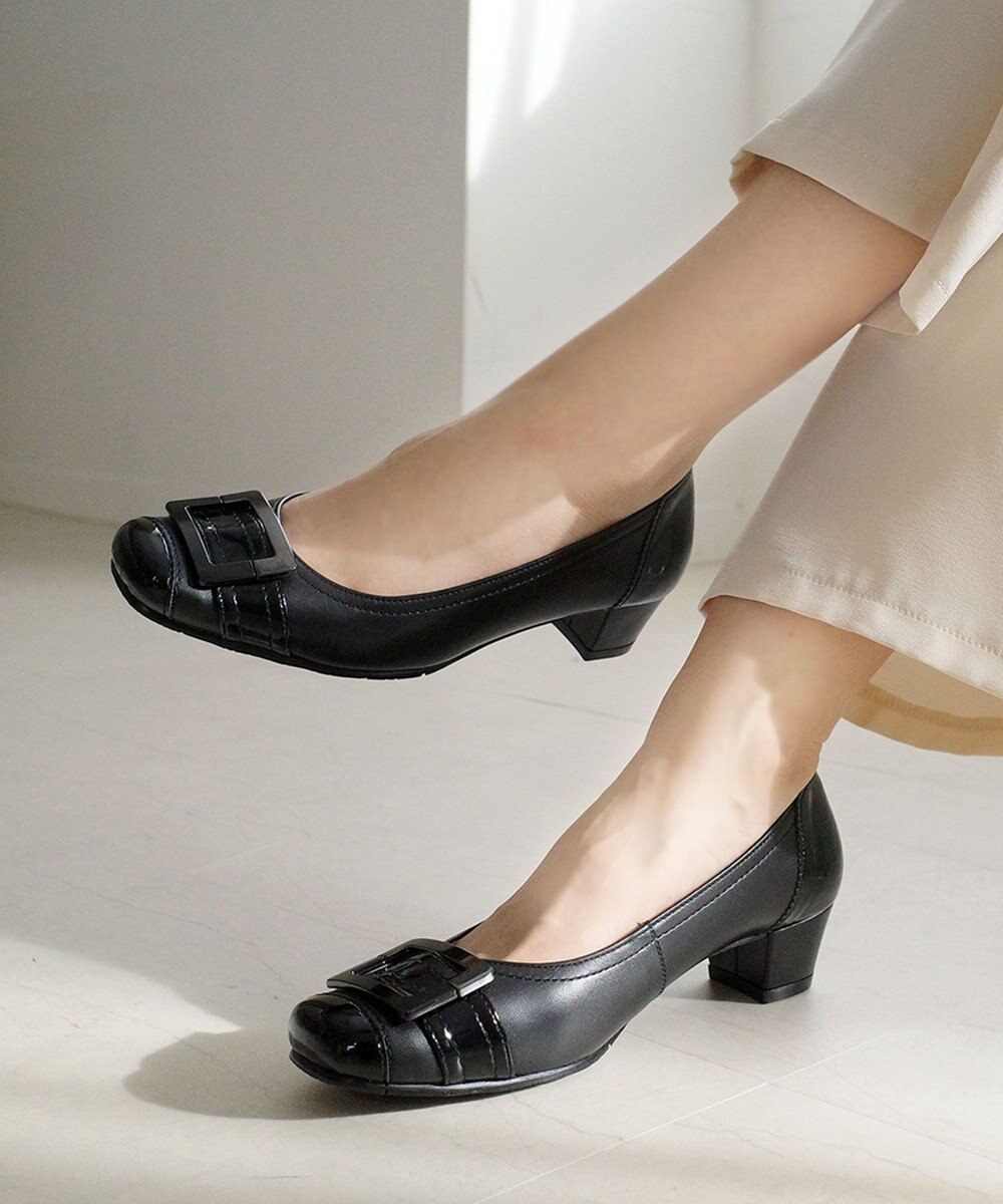 Pointer 日本製 本革バックルパンプス 