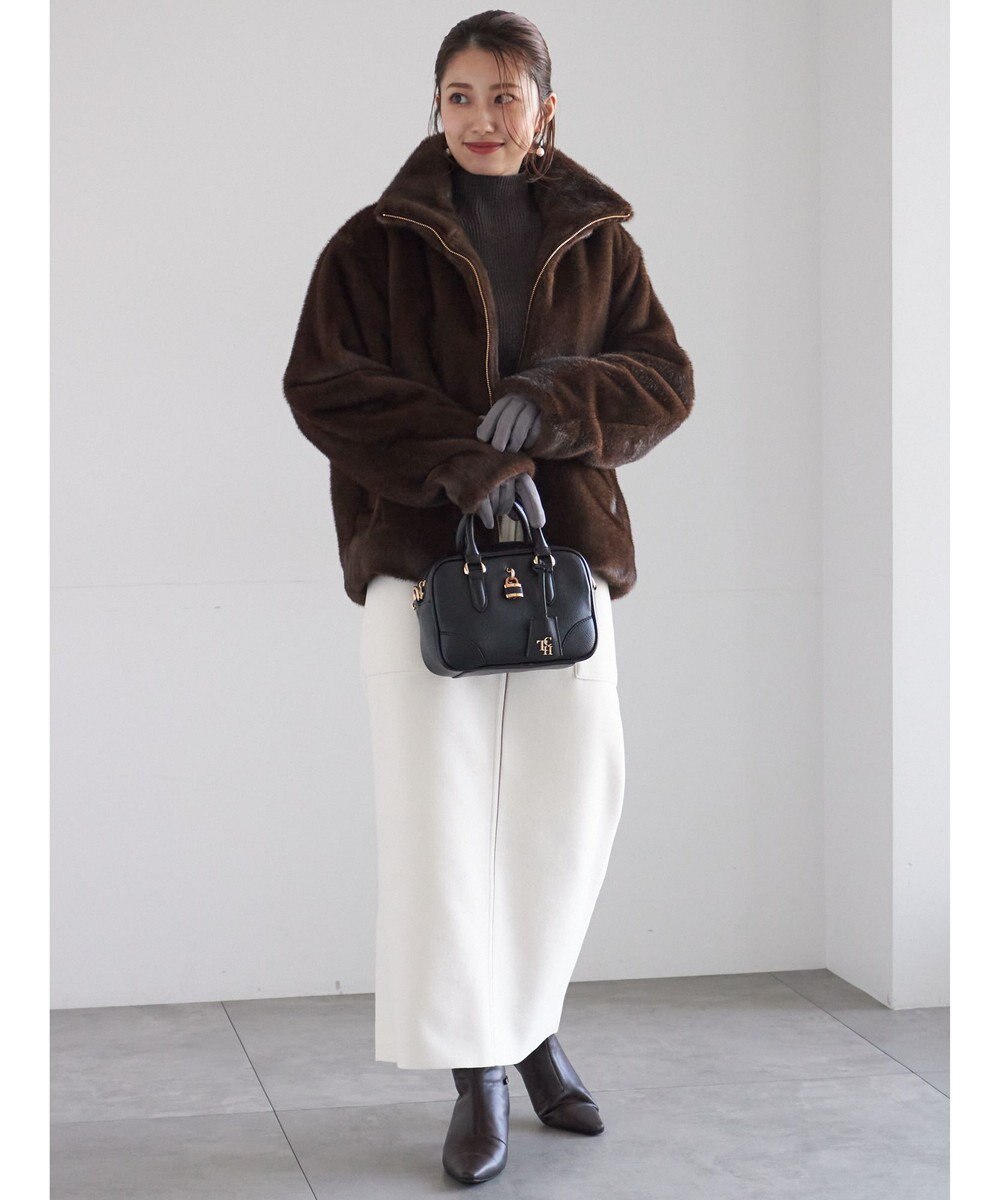 Te chichi モールリブスタンドネックニット 