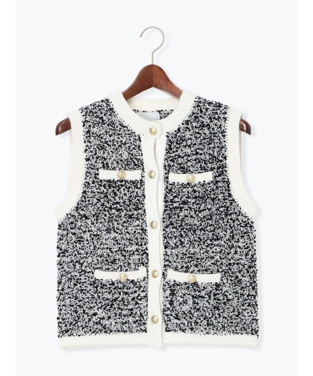 Te chichi ツイードニットベスト 