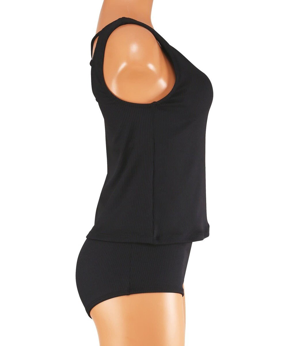 San-ai Resort（三愛水着楽園） 【再入荷】WEB限定商品　ポケット付きハーフジップラッシュパーカー＋リブタンキニ水着+レギンス5点セット【Beach Queen（ビーチクイーン）】 