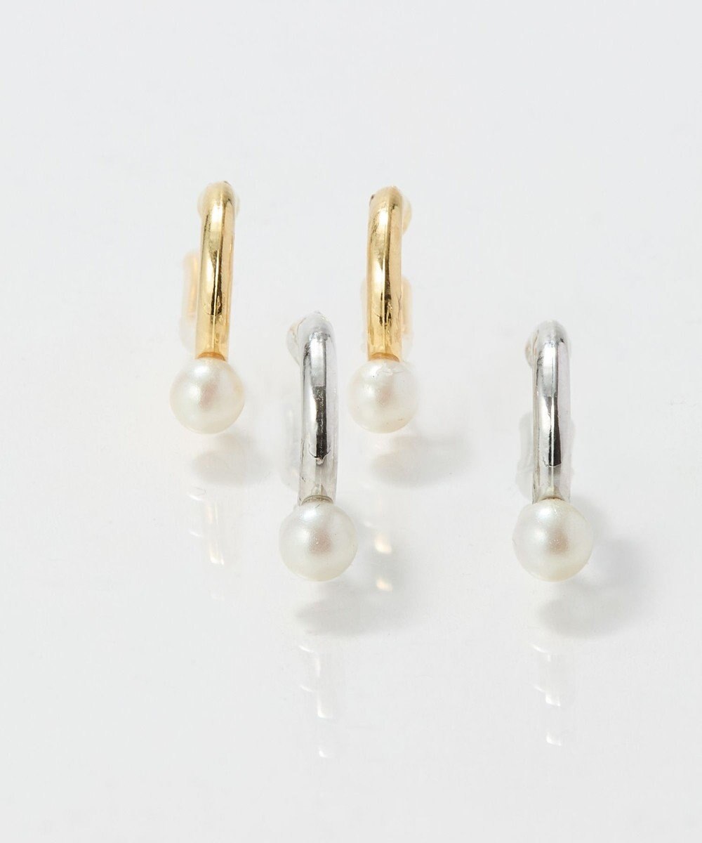 Phoebe 〈痛くないシリーズ/金属アレルギー対応〉ソロパールフープライトフィットイヤリング　シルバー/ニッケルフリー 