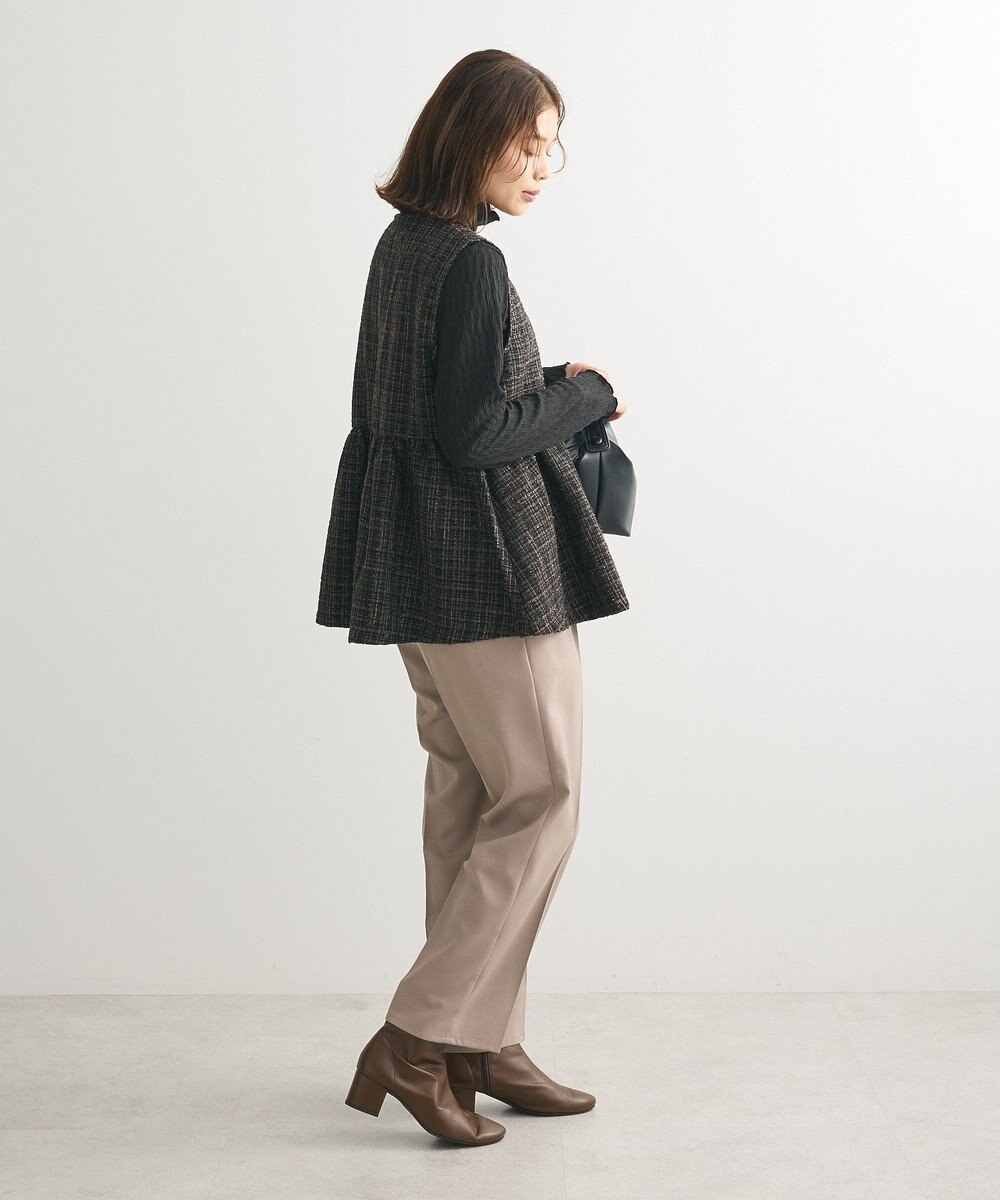 Green Parks ラメツィードペプラムベスト 