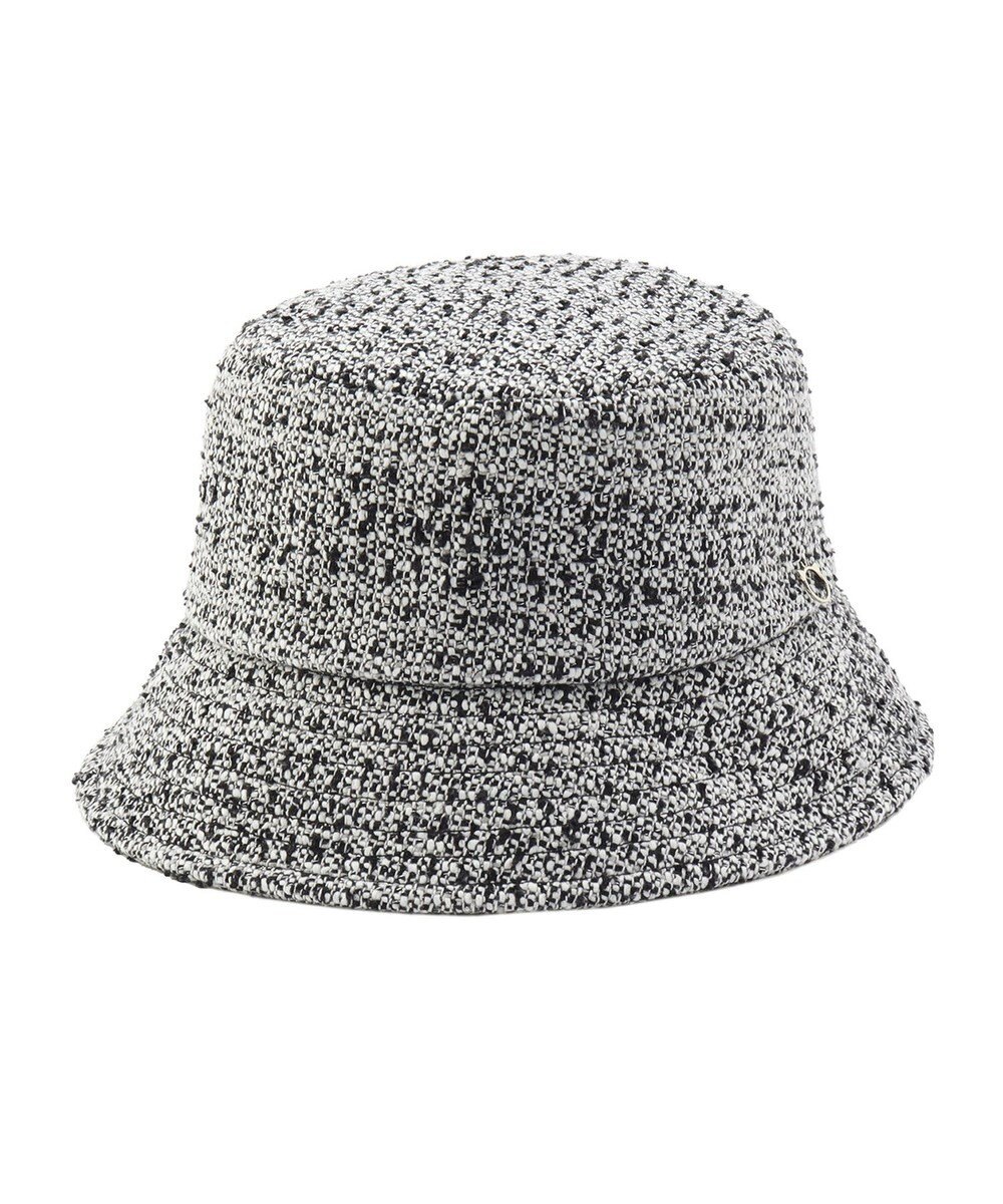 MOONBAT PAUL & JOE ACCESSOIRES 【サイズ調整可】ネコチャーム付ツイードバケットハット UV 