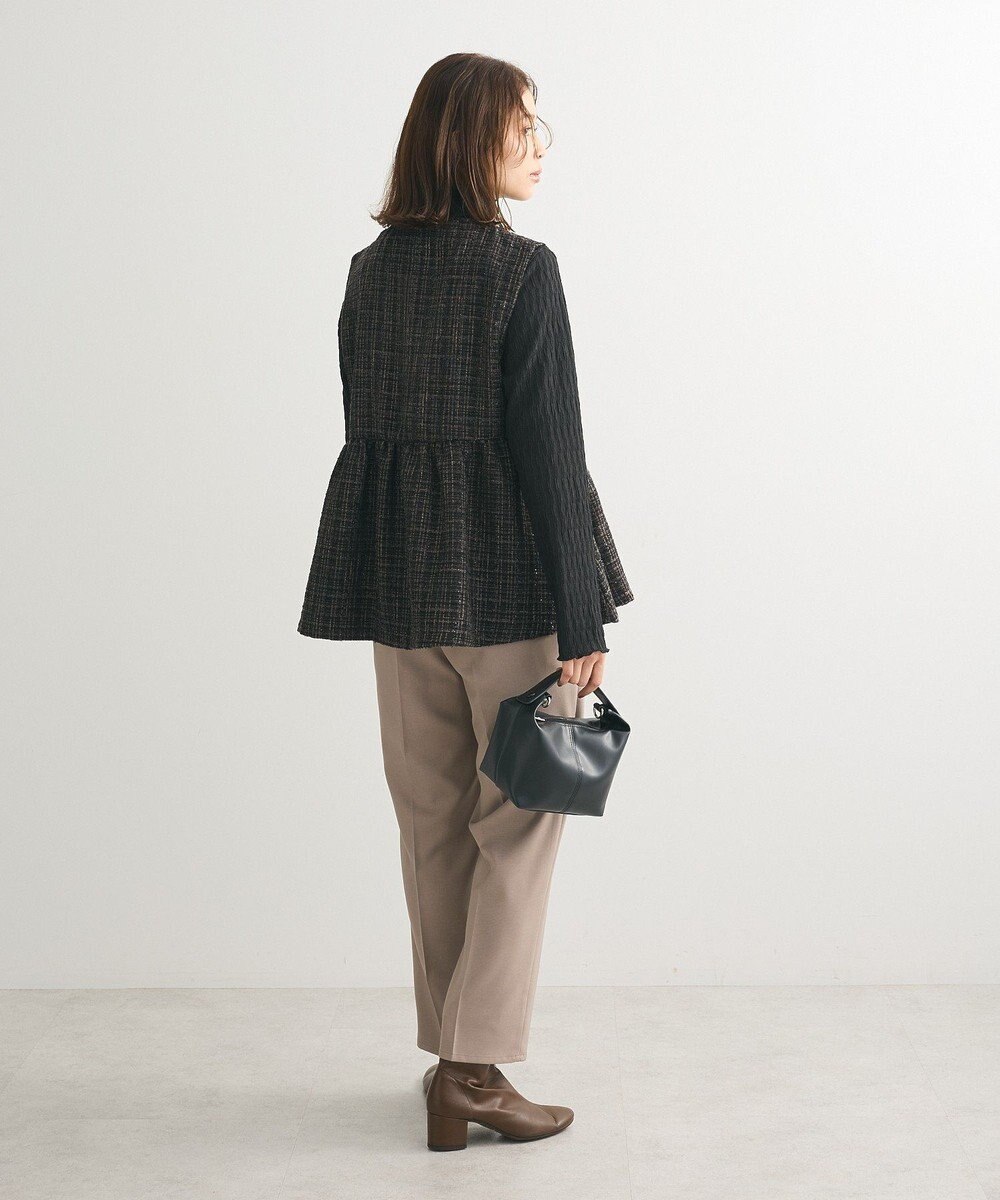 Green Parks ラメツィードペプラムベスト 