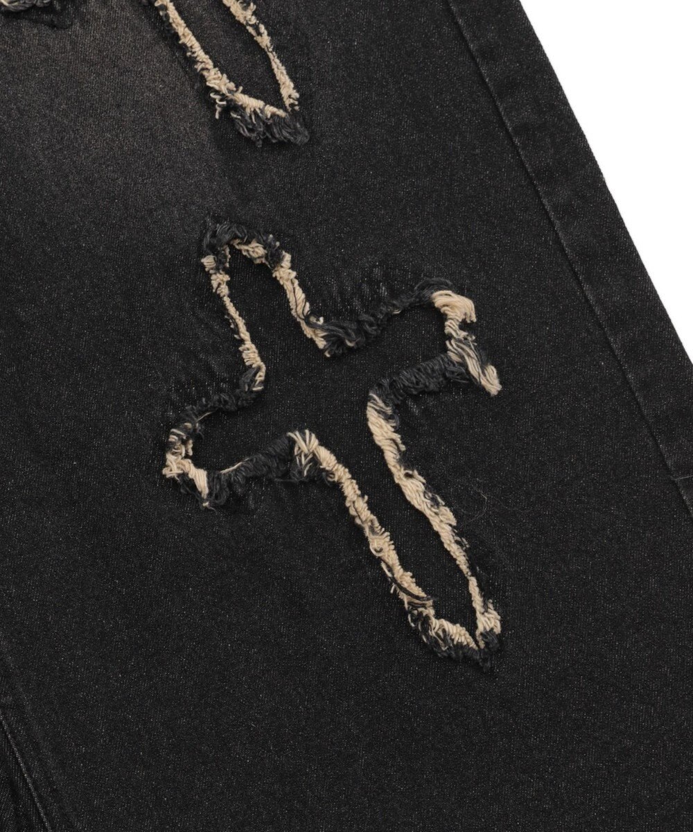 WEGO 【ユニセックス着用ITEM】フリンジデニムパンツ 