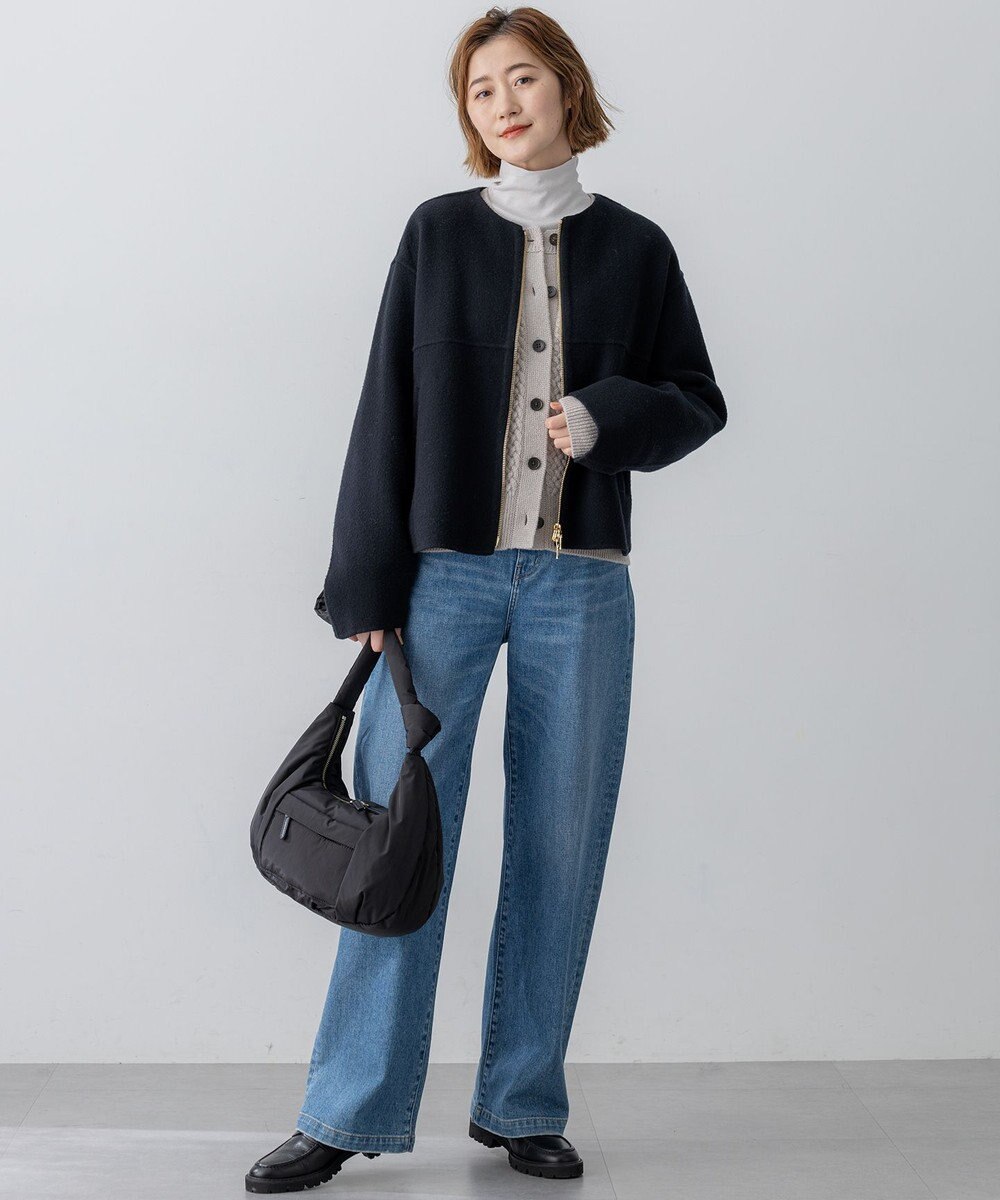 23区 S 【洗える】カシミヤブレンド ケーブルニットカーディガン 