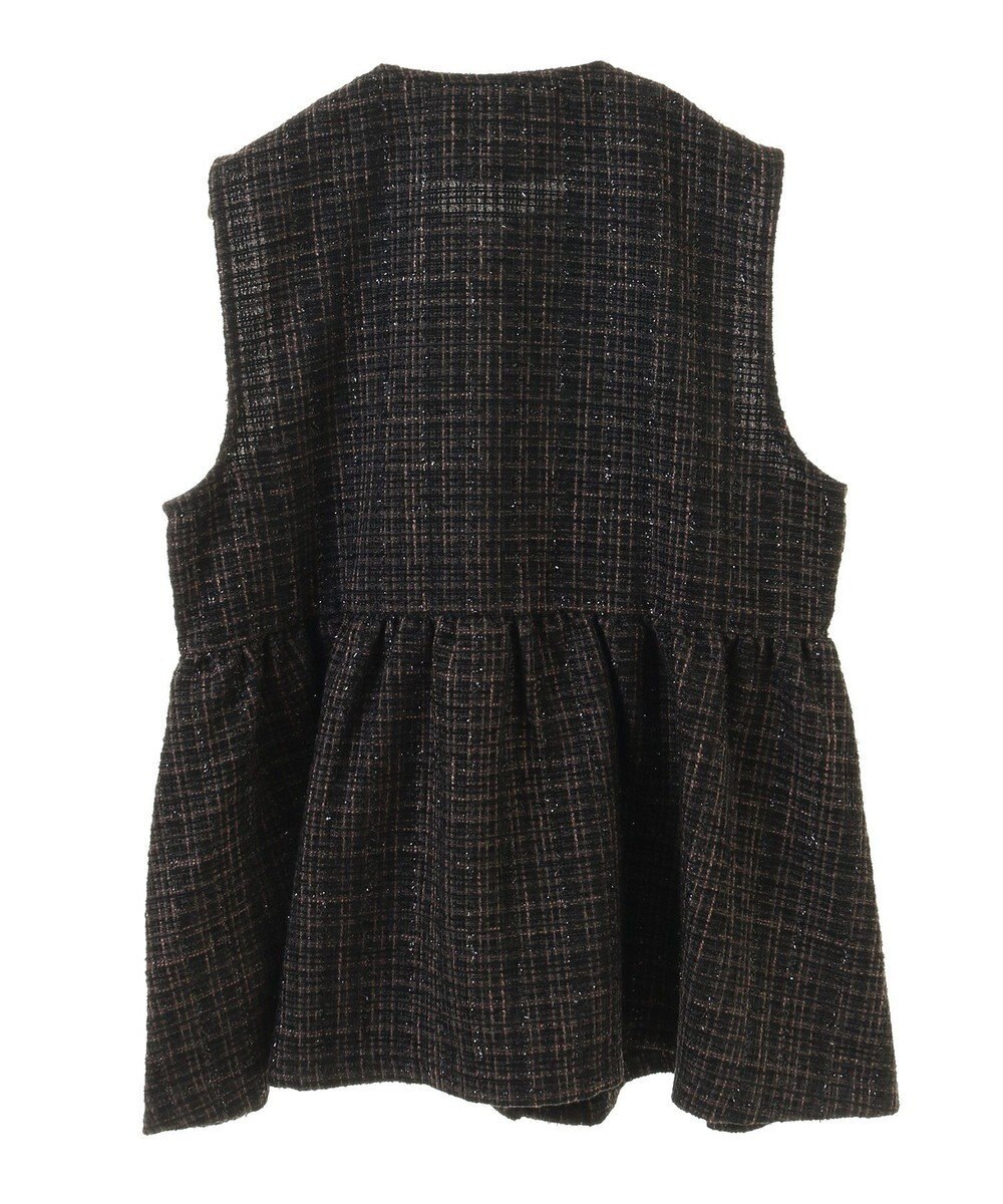 Green Parks ラメツィードペプラムベスト 