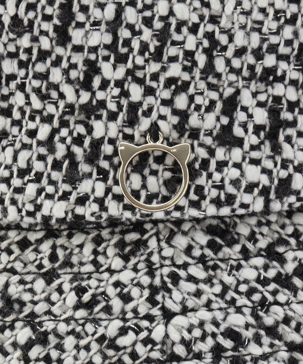 MOONBAT PAUL & JOE ACCESSOIRES 【サイズ調整可】ネコチャーム付ツイードバケットハット UV 