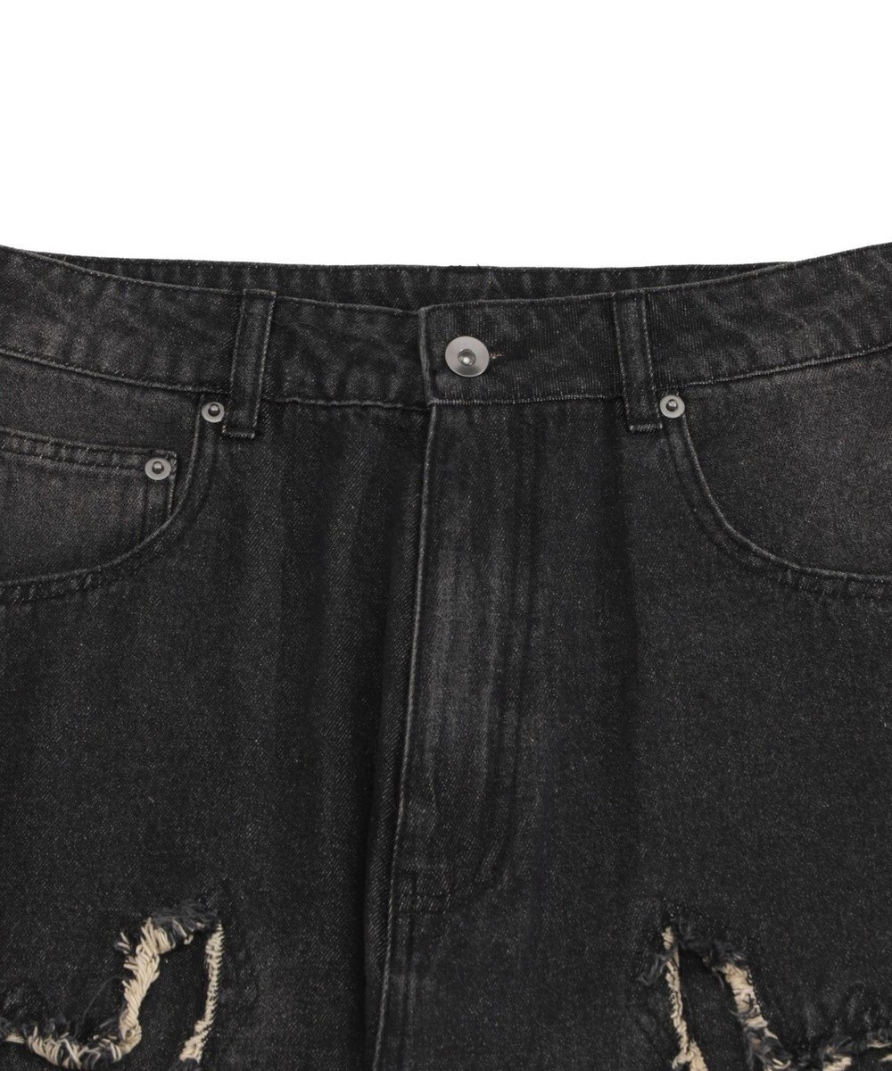 WEGO 【ユニセックス着用ITEM】フリンジデニムパンツ 