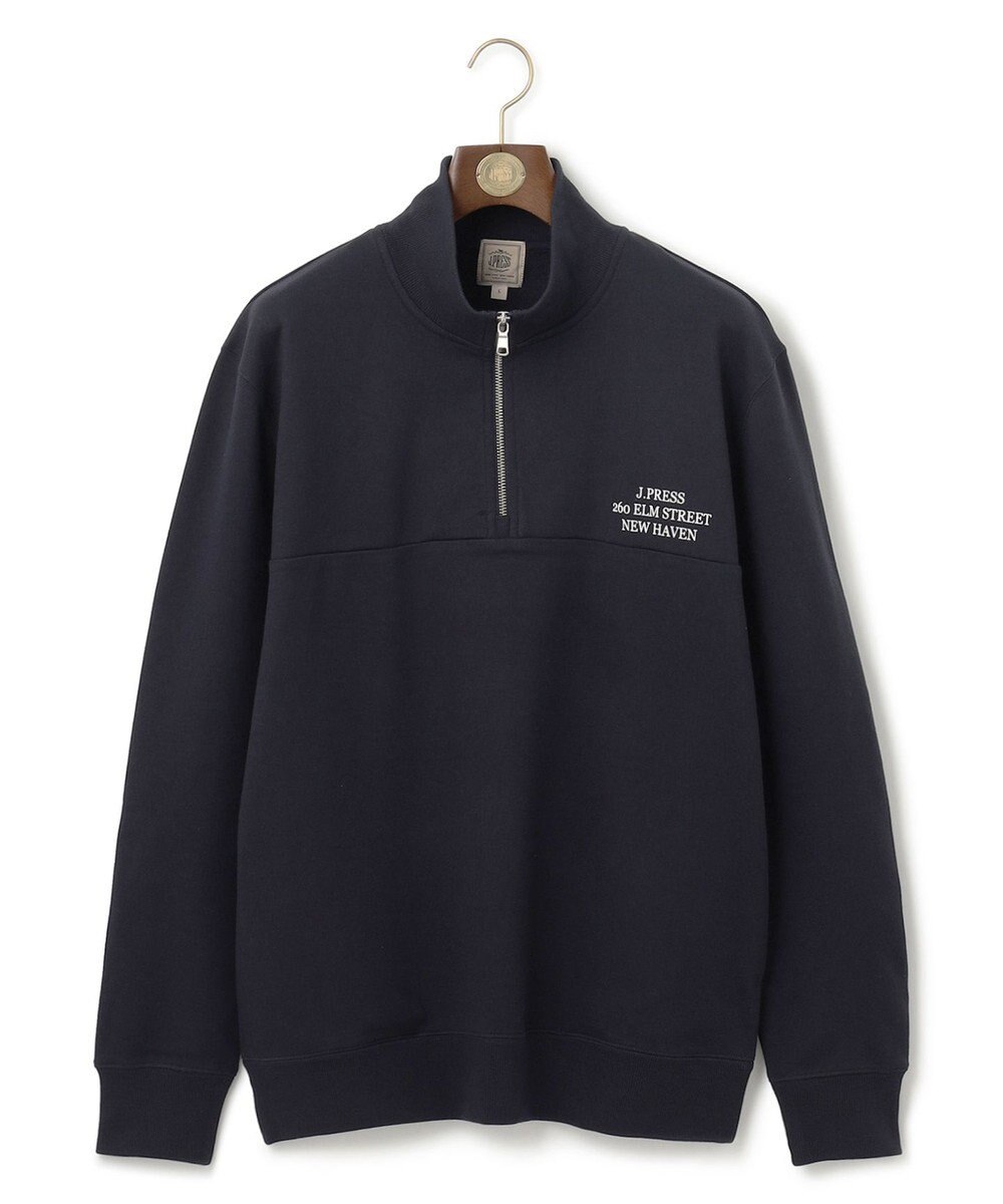 J.PRESS MEN インレージャージー ロゴハーフジップスウェット 