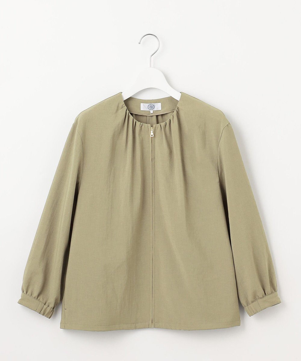 J.PRESS LADIES S 【洗える・接触冷感・防シワ・吸水速乾】BREEZE COOL  ノーカラー ブルゾン 