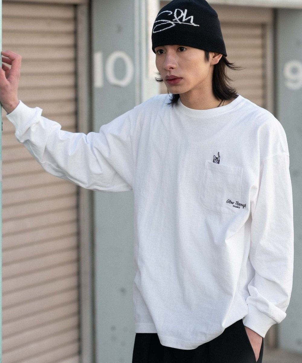 WEGO ポケット刺繍BIG　T（長袖） 