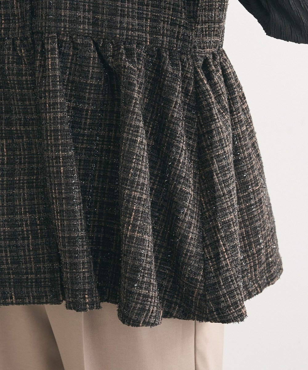 Green Parks ラメツィードペプラムベスト 