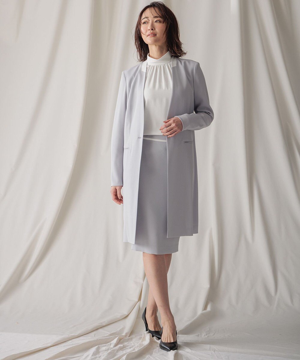 BEIGE， 【L-size】CINDY / ノーカラーロングジャケット 