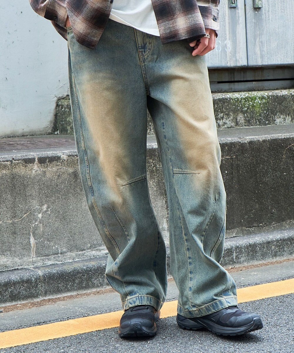 WEGO イージーバレルレッグデニムパンツ2 