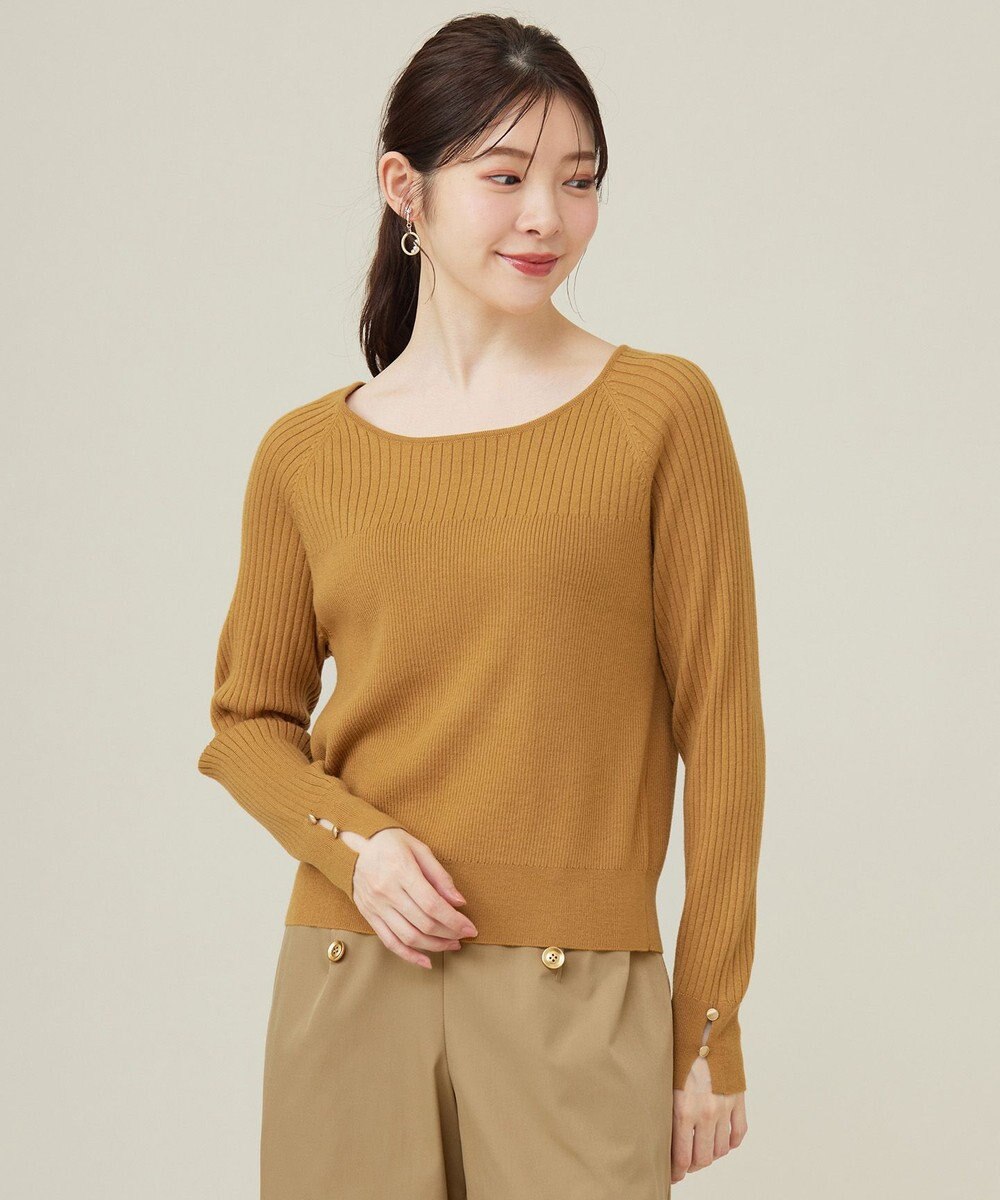 ANY SIS 【ウールブレンドシリーズ】ベースネックリブコンビ ニット 