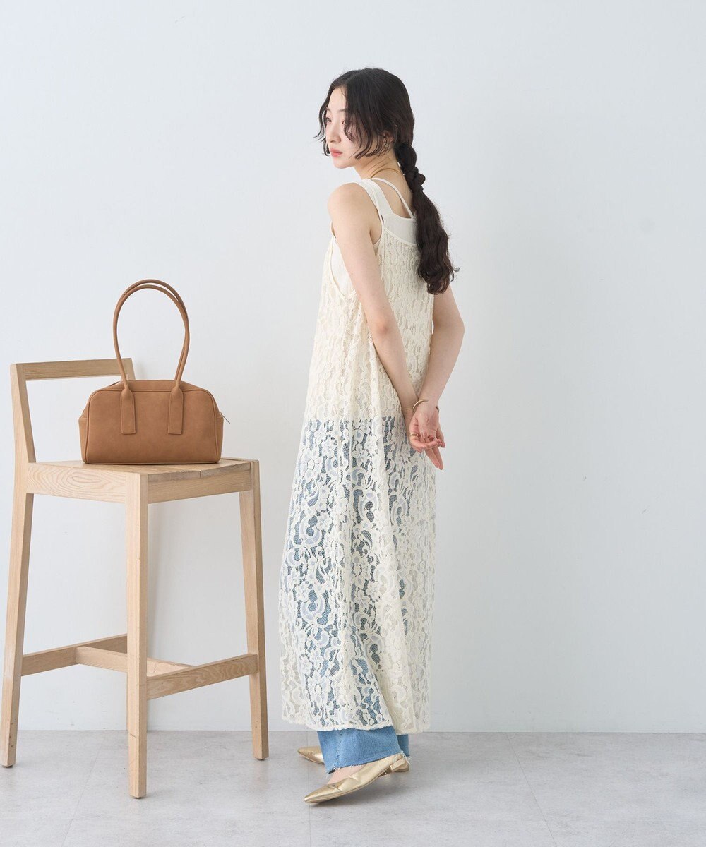 earth music&ecology 起毛レースレイヤードキャミワンピース 