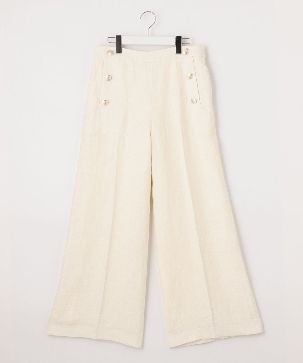 自由区 【XSサイズ～】ブライトリネンオックス ワイドパンツ 