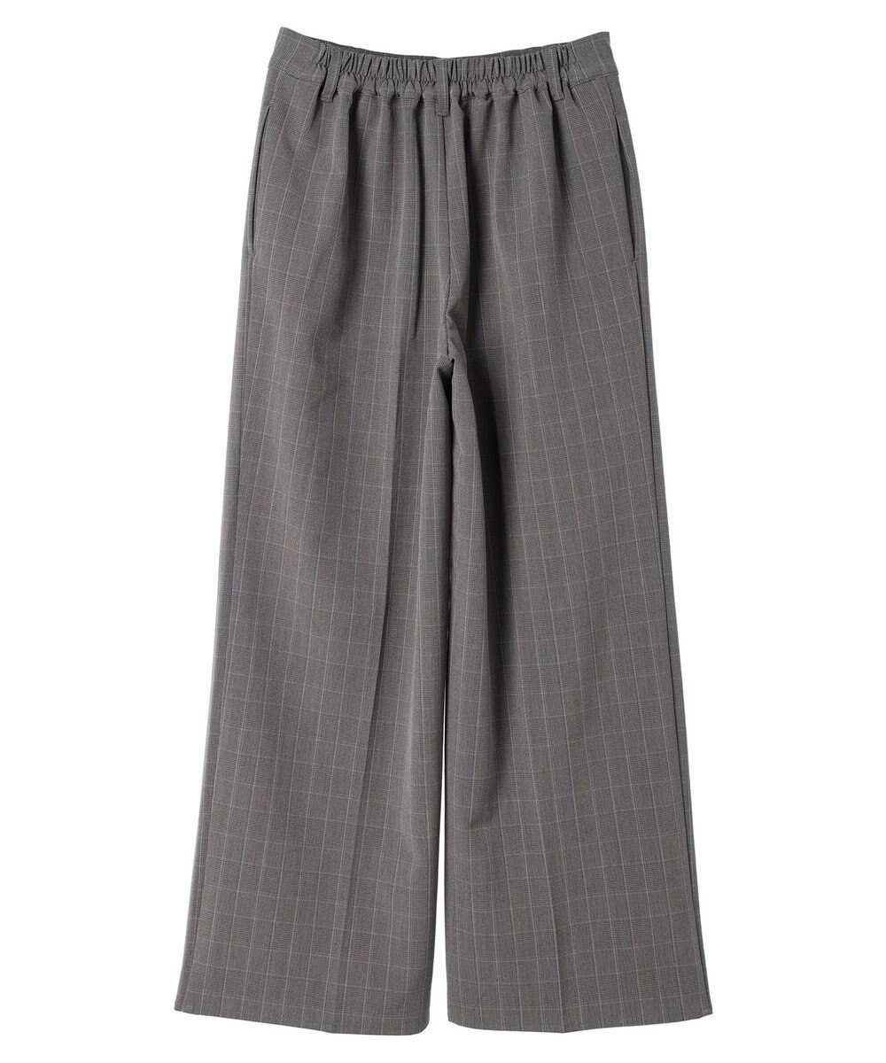 Green Parks きれいシルエットチェックワイドパンツ 