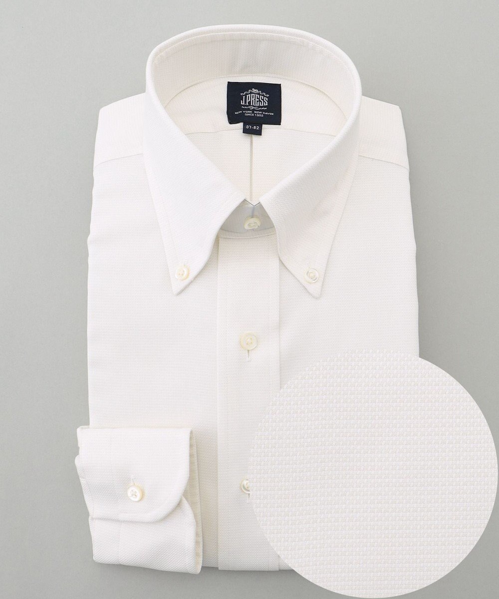J.PRESS MEN 【PREMIUM PLEATS / 形態安定】ピンヘッド ドレスシャツ / B.D. 