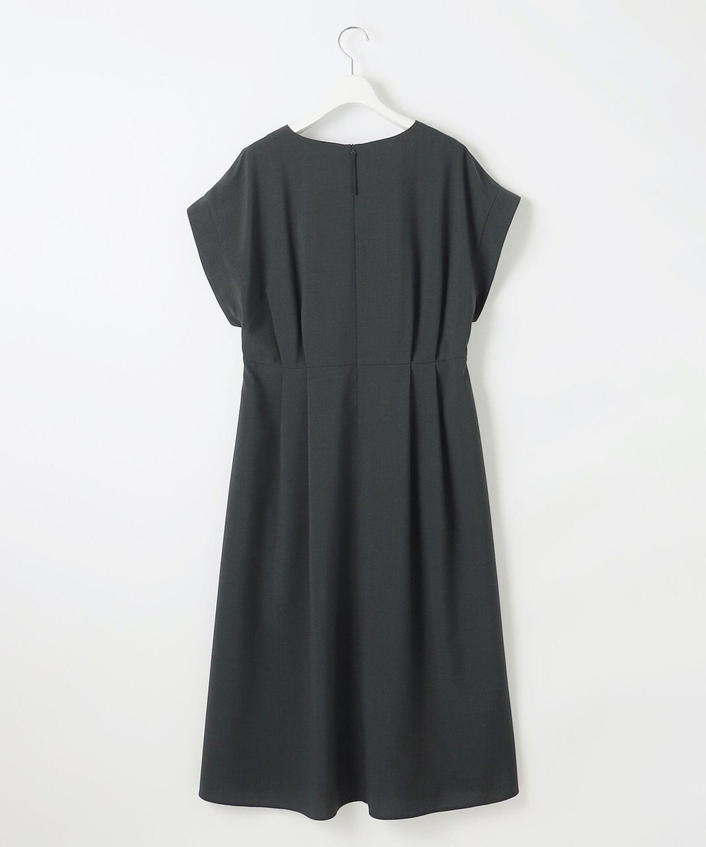 自由区 L 【17号サイズまで展開・カタログ掲載・UVカット・洗える】ウーステッドライク ワンピース 