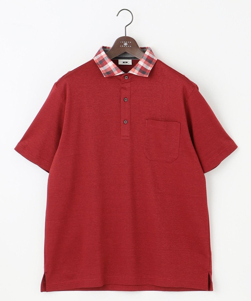 JOSEPH ABBOUD 【キングサイズ・リネン素材/清涼感/吸水速乾】リネンハニカム 半袖 ポロシャツ 