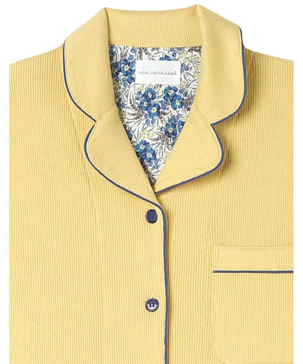 une nana cool 【綿混】ソフトコットンリブ 半袖開襟パジャマ MADE WITH LIBERTY FABRIC 