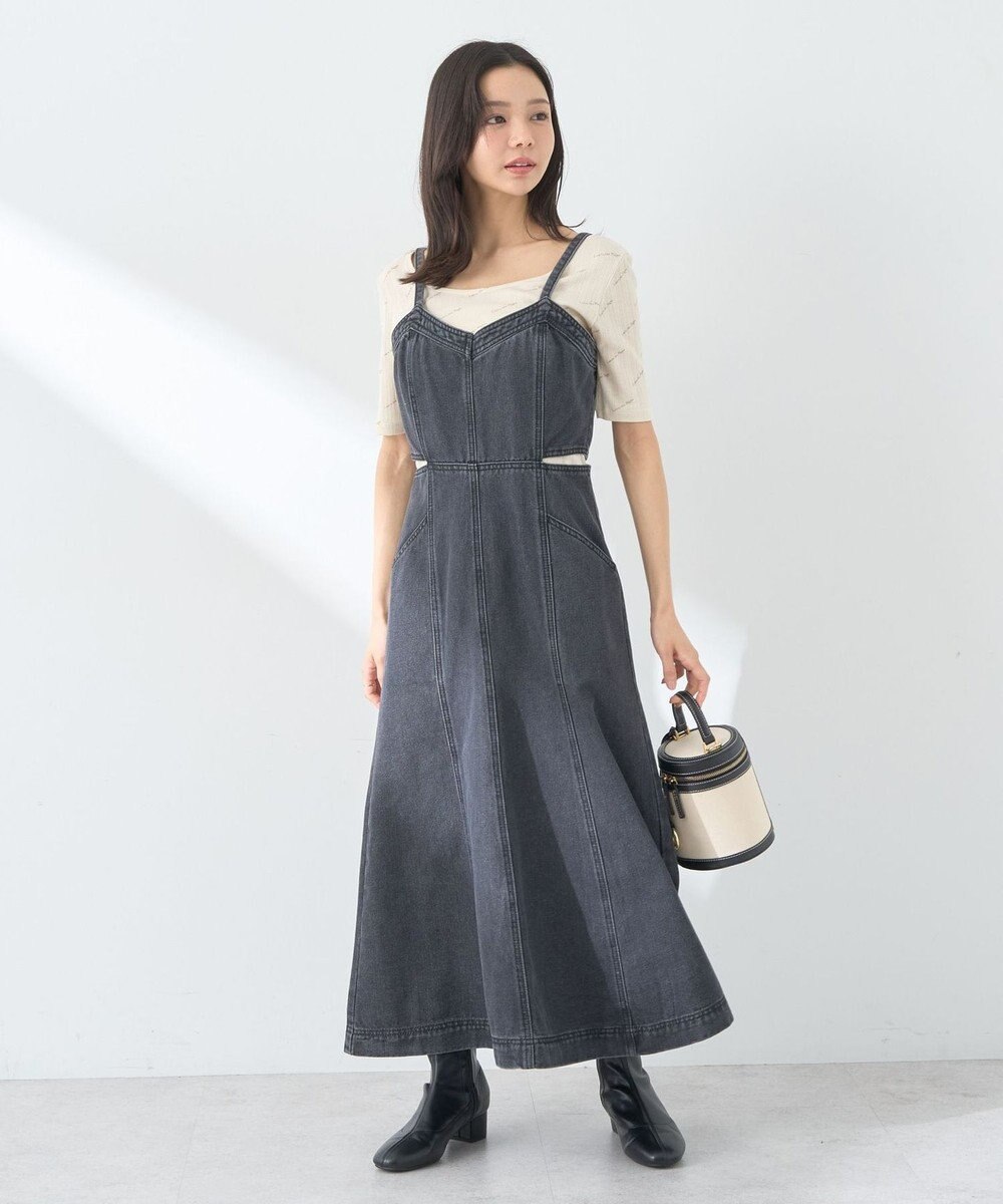 earth music&ecology サイドカットデニムキャミワンピース 