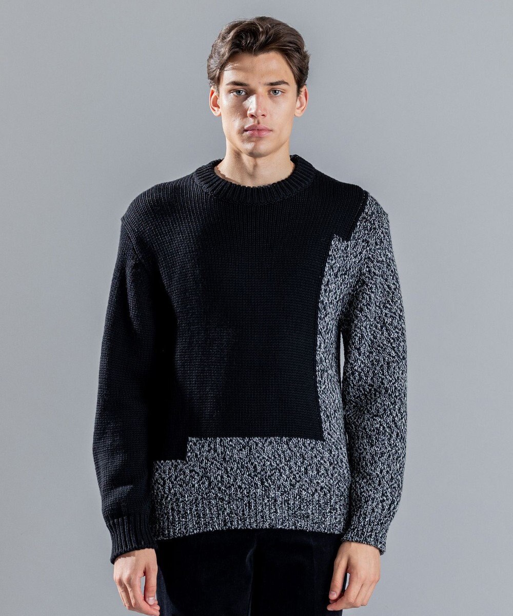 JOSEPH HOMME メリノコントラスト　ローゲージニット　 