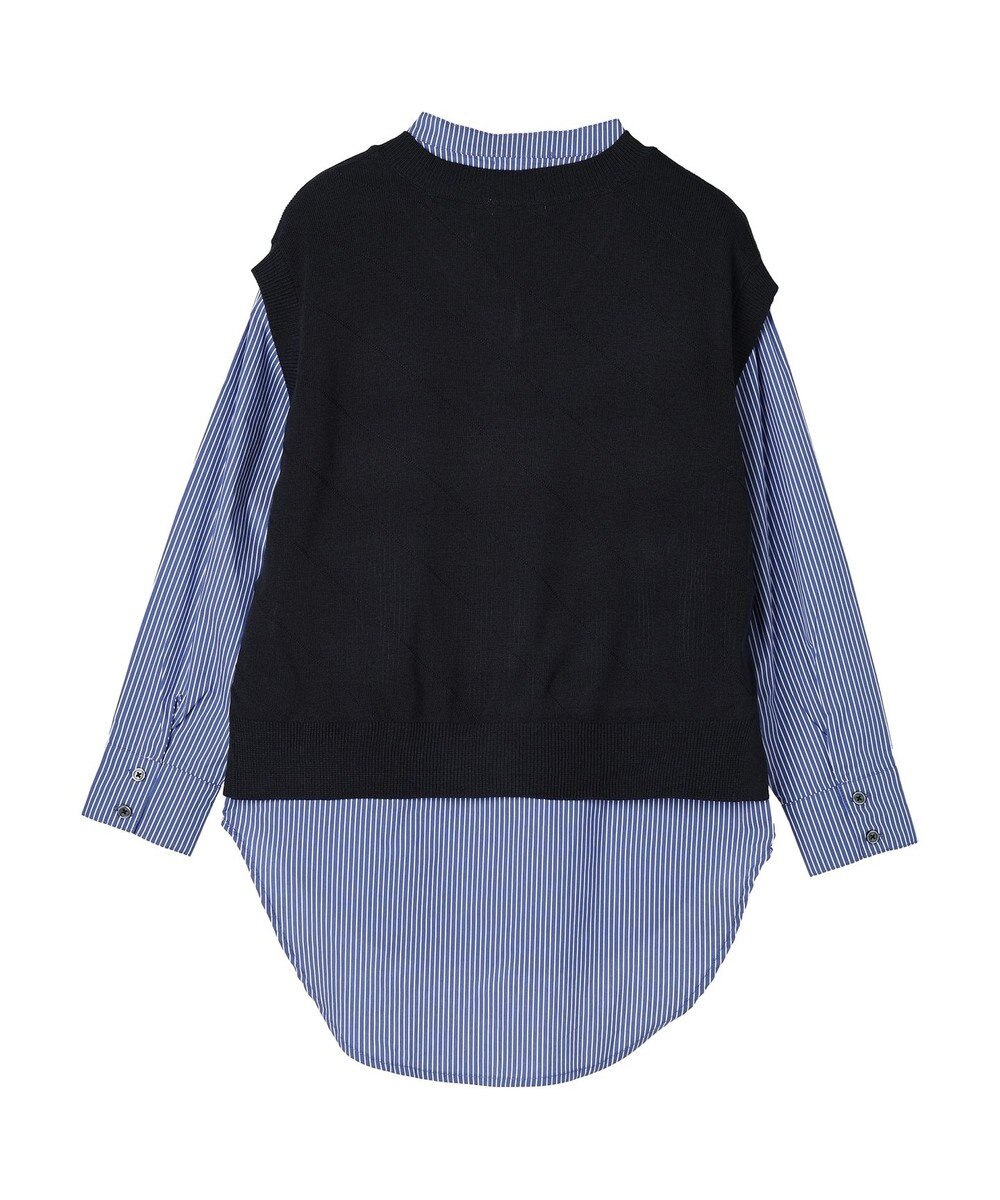 CRAFT STANDARD BOUTIQUE 【洗える】ニットベスト+バンドカラーシャツ-SET 