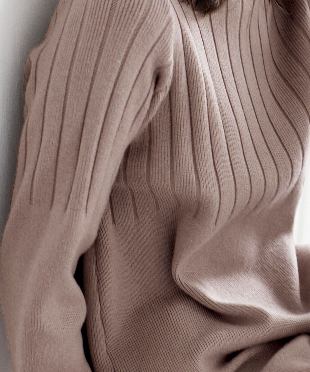 Tiaclasse 【洗える】 もっちり柔らかいハーフリブニットチュニック 