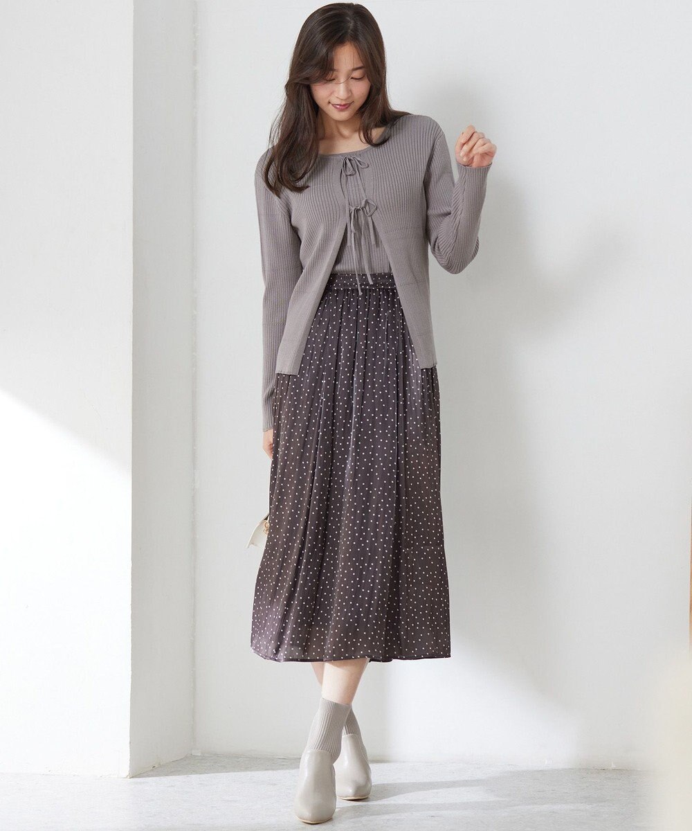 ANY SIS 【洗える】シャイニードットギャザー スカート 