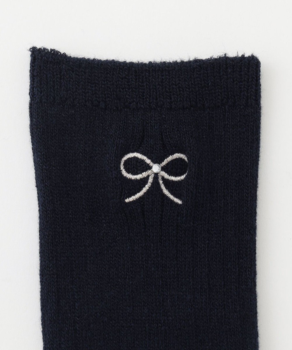 ANY KIDS 【日本製】リボン 刺繍 ハイソックス 