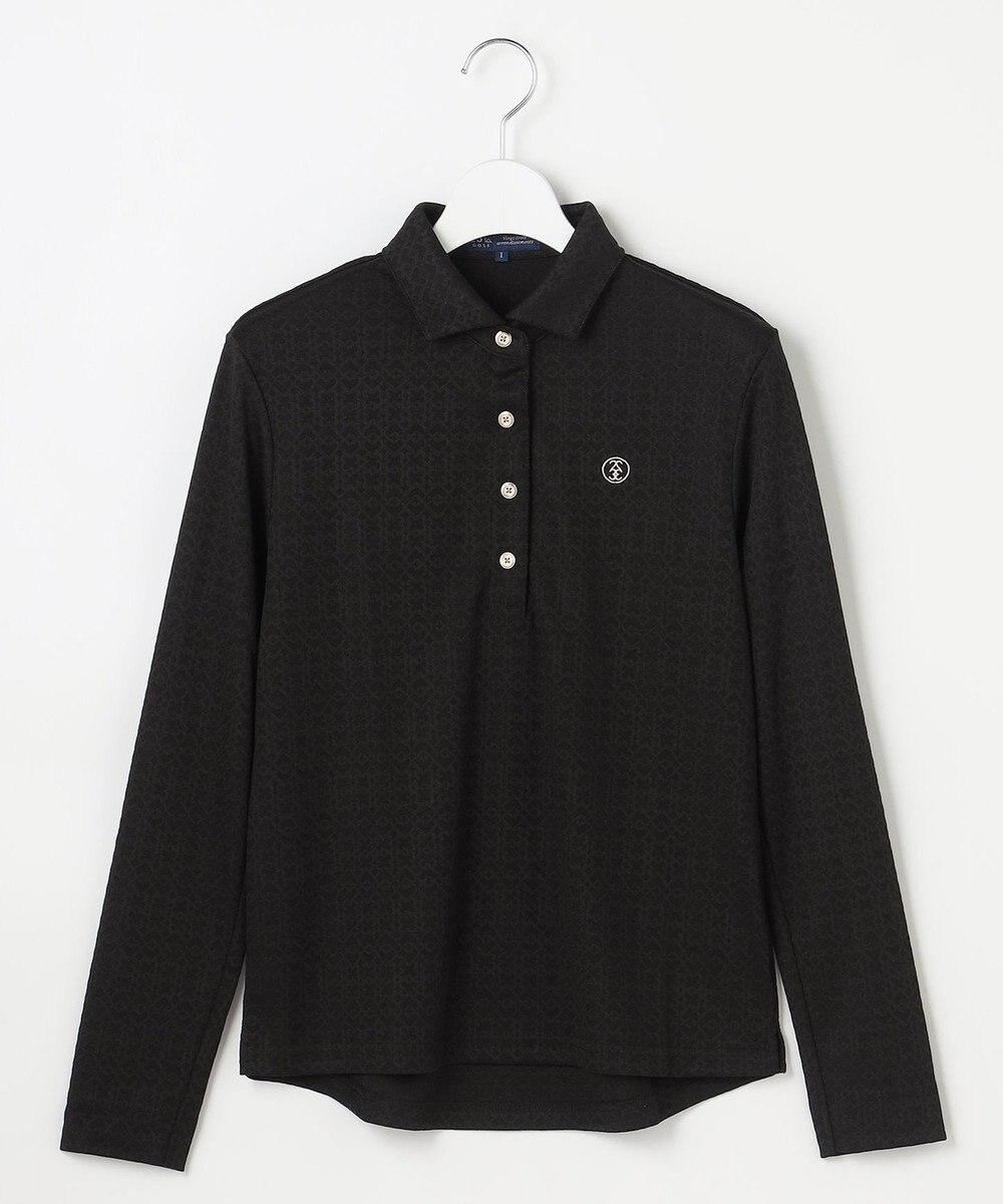 23区GOLF 【WOMEN】モノグラムジャガード長袖ポロシャツ 