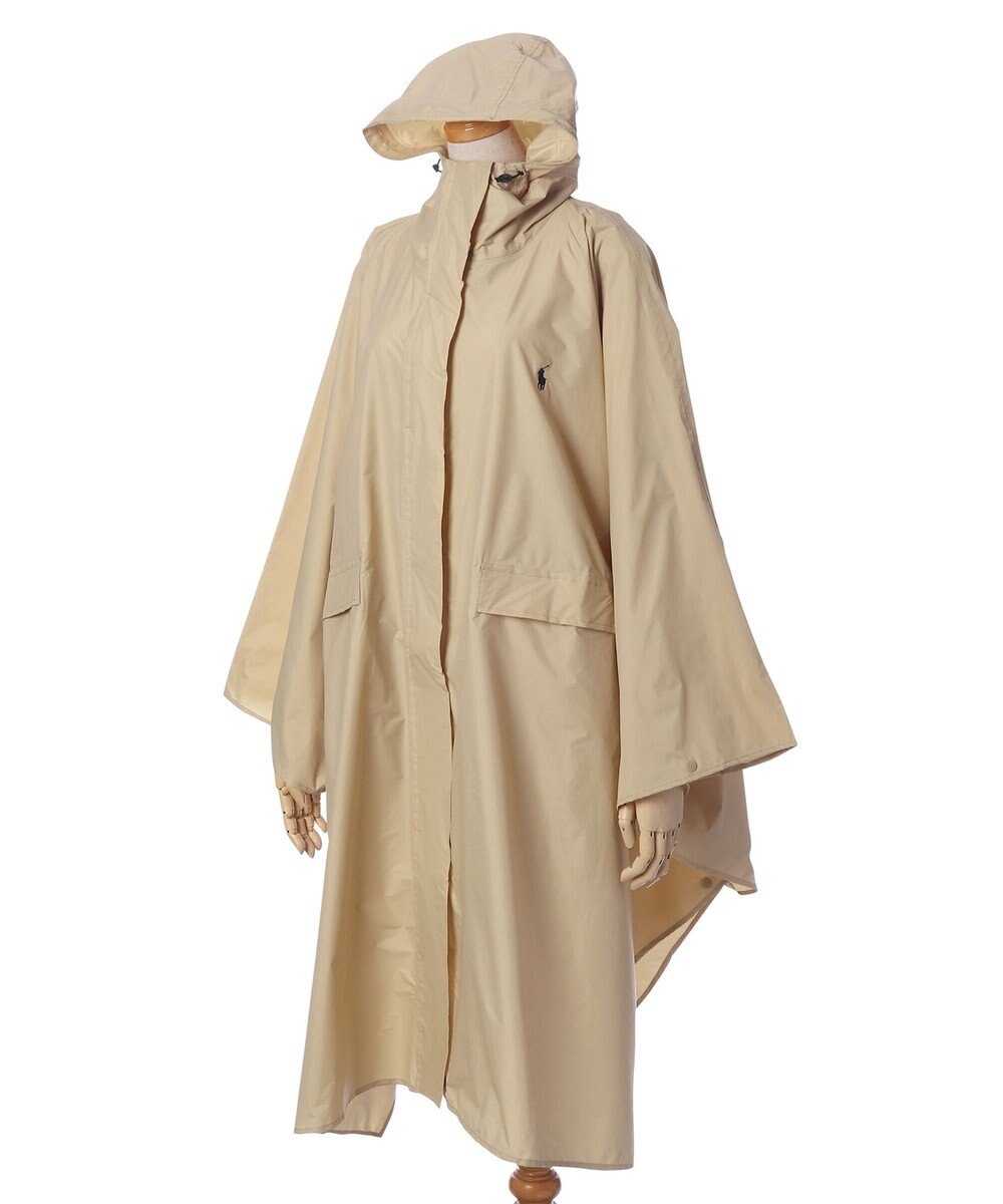 MOONBAT POLO RALPH LAUREN(ポロ ラルフローレン) ポロポニー ポケッタブル レインポンチョ レインコート 無地 フード 収納袋 ロゴ入 レディース 