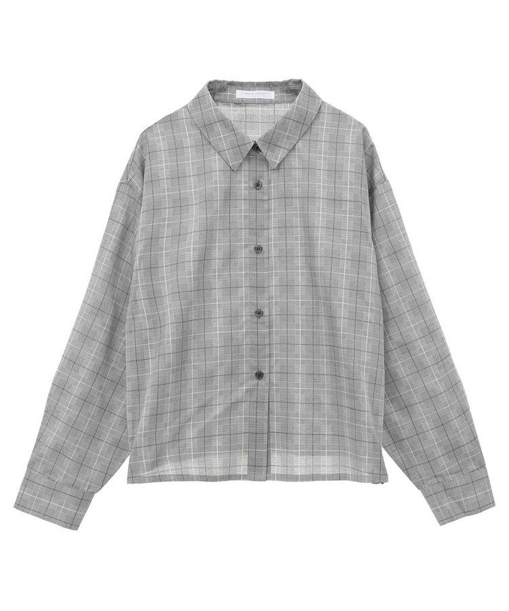 Green Parks サイドドロストショート丈シャツ（チェック） 