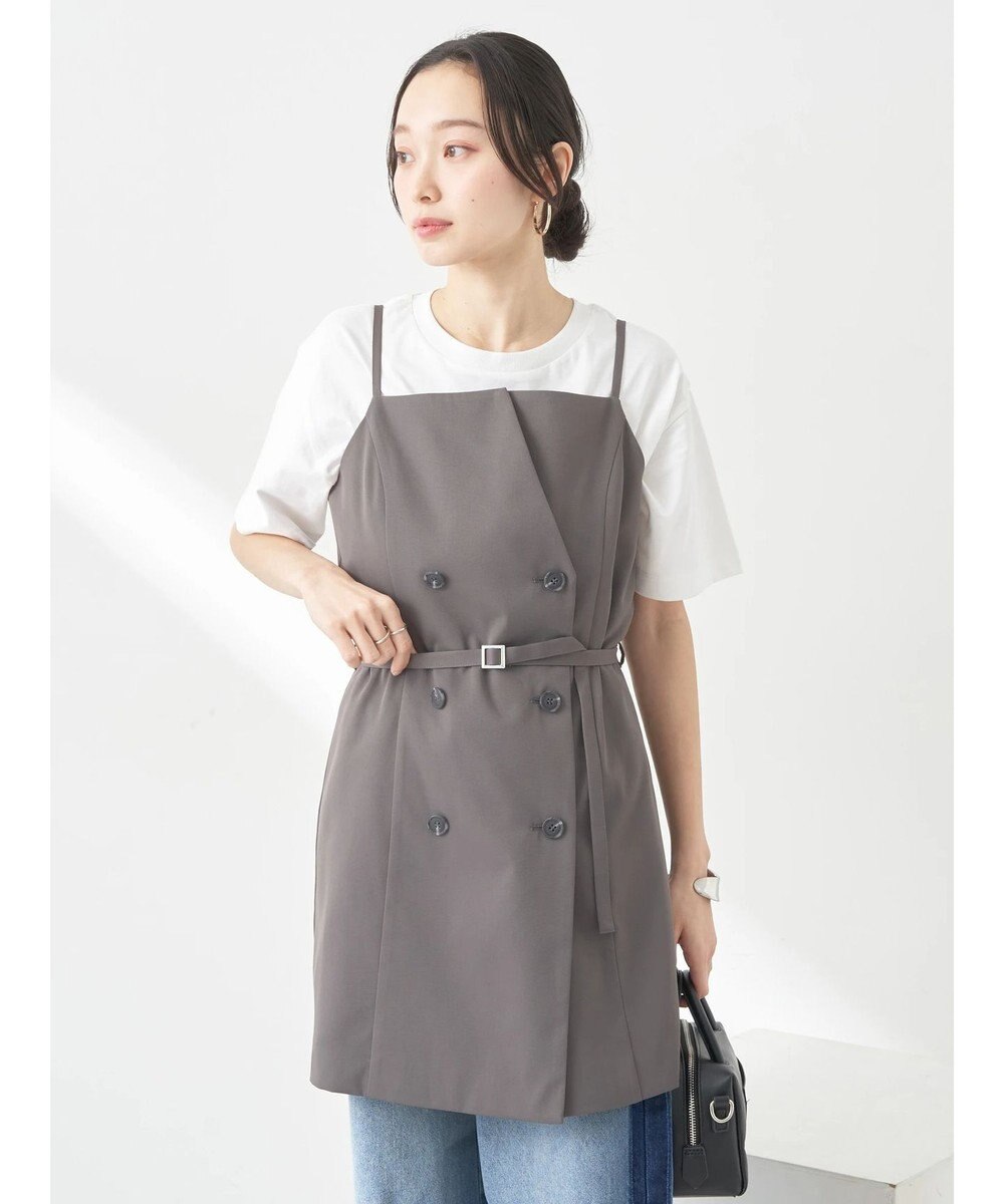 earth music&ecology トレンチ風キャミミニワンピース 