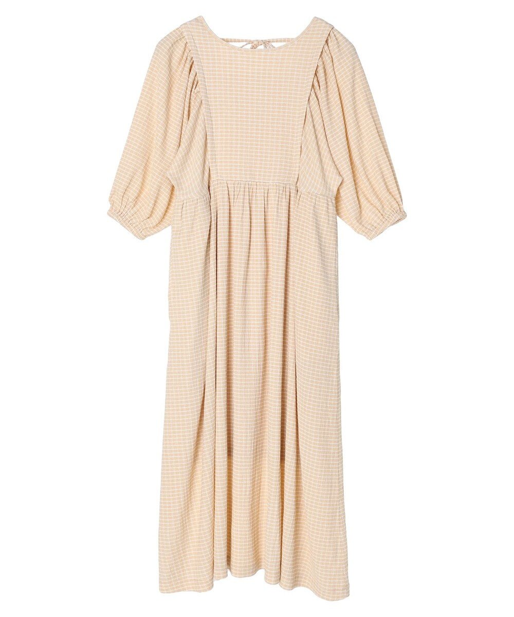 earth music&ecology ボリュームスリーブＣｈｅｃｋワンピース 