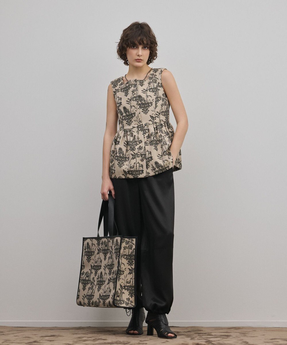 GRACE CONTINENTAL アニマルジャガードペプラムベスト 