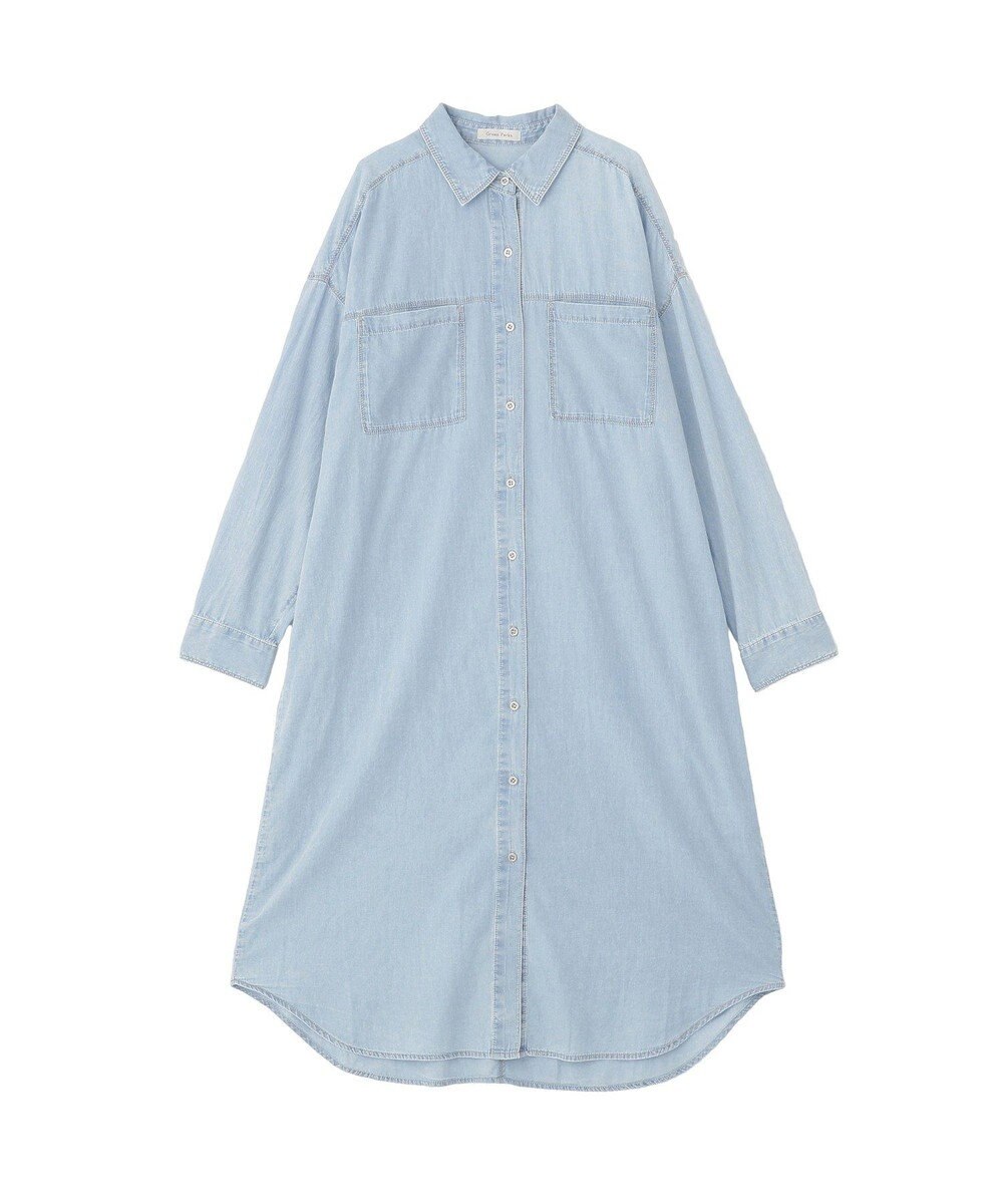 Green Parks シアーデニムシャツワンピース 