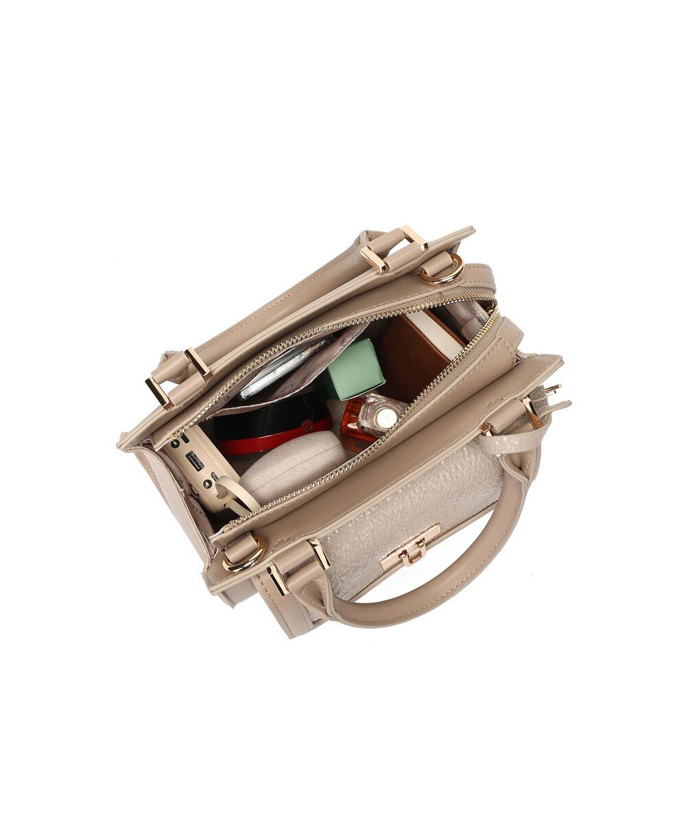 style code 【MERCURYDUO/マーキュリーデュオ】メタリッククラック調型押し フラップハンドバッグ 