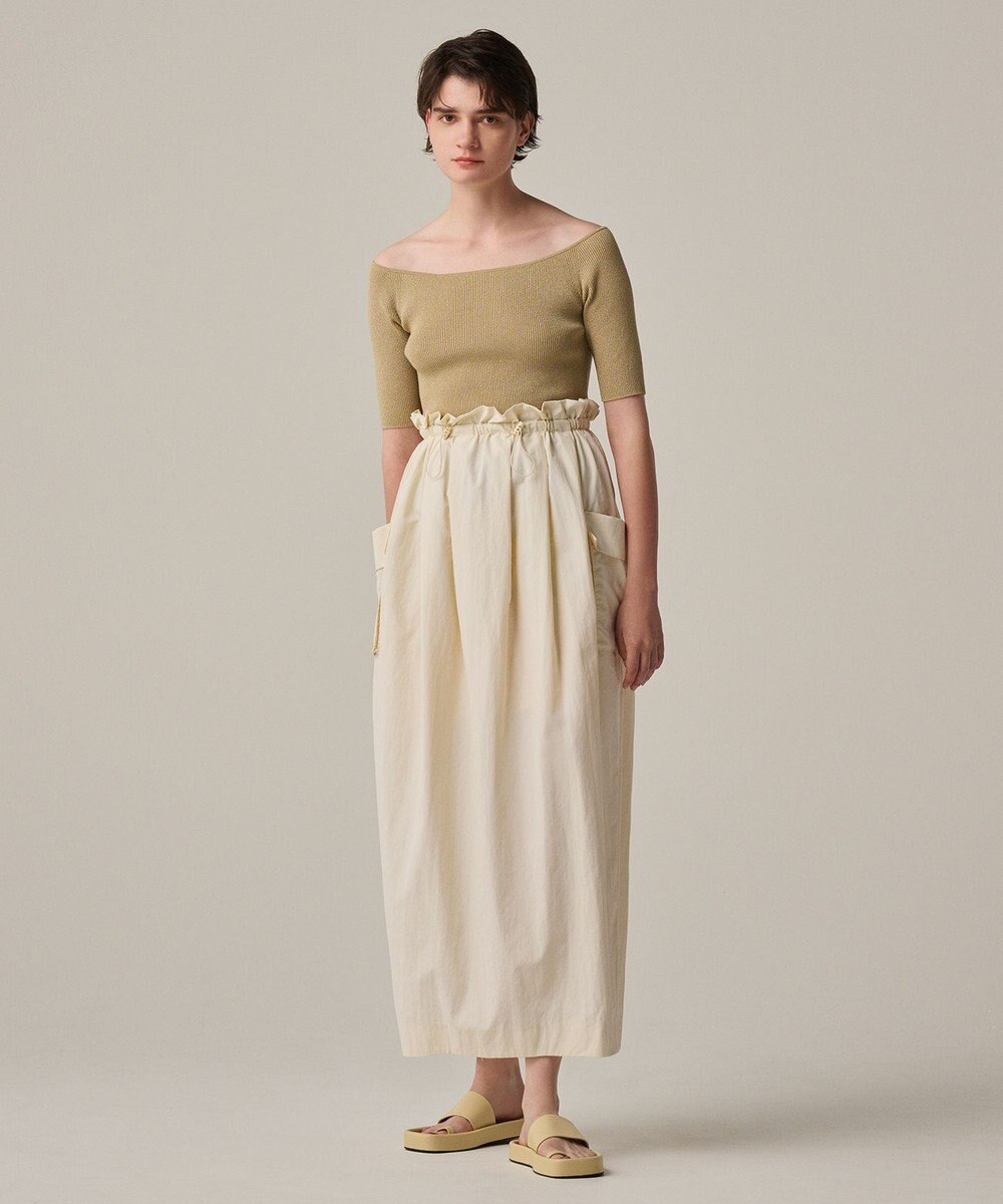 uncrave 【ご好評につき追加生産】ドライタッチ ニット オフショル トップス（uncrave WHITE） 