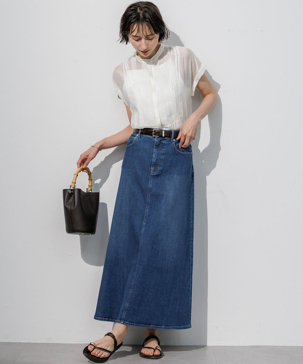 23区 【先行予約/WEB&一部店舗限定】レースピンタック フレンチスリーブ ブラウス 