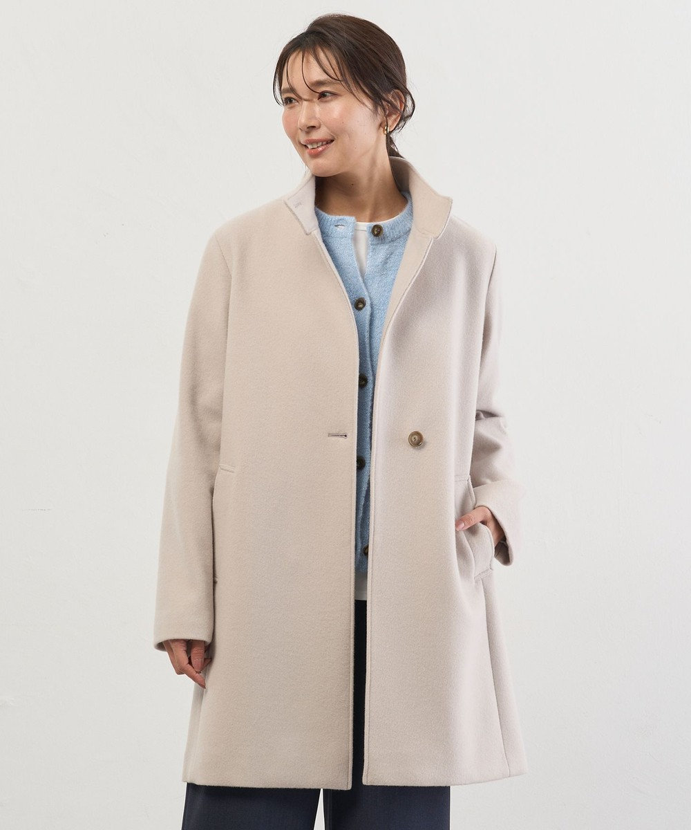 J.PRESS LADIES ショートビーバー スタンドカラー コート 