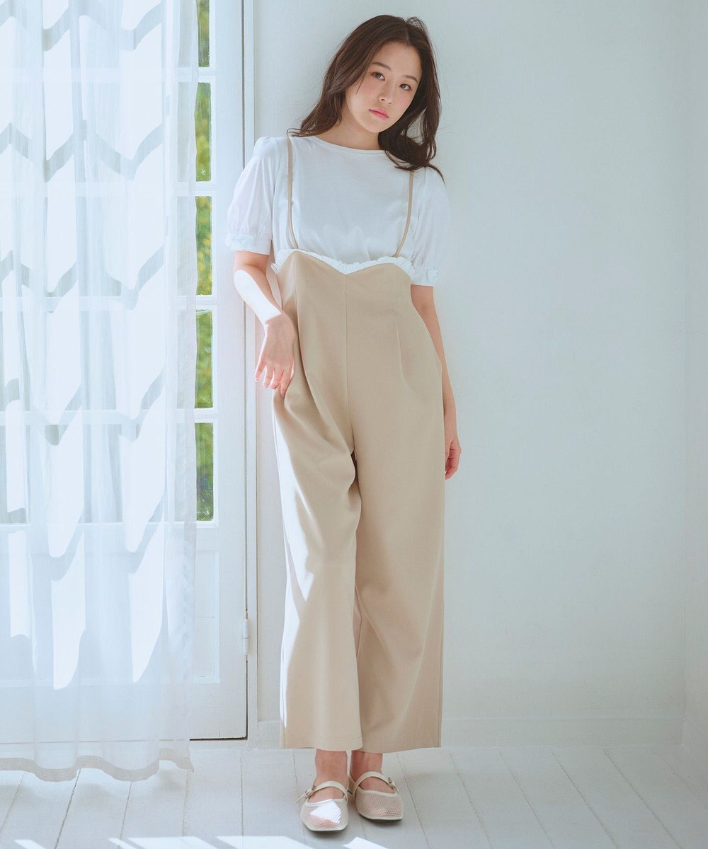 Feroux フリルデザイン・サス付きパンツ 