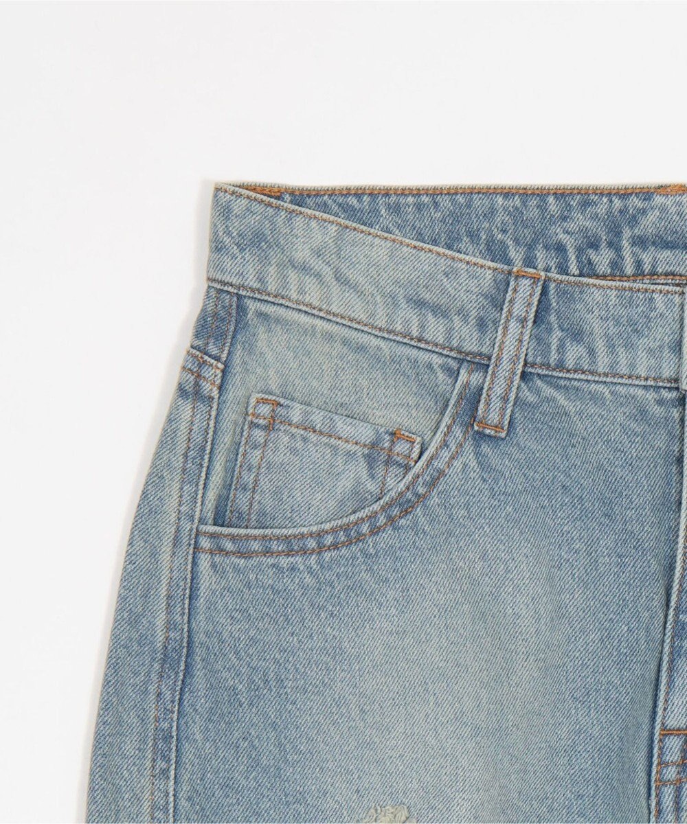 WEGO ダメージストレートデニムパンツ 