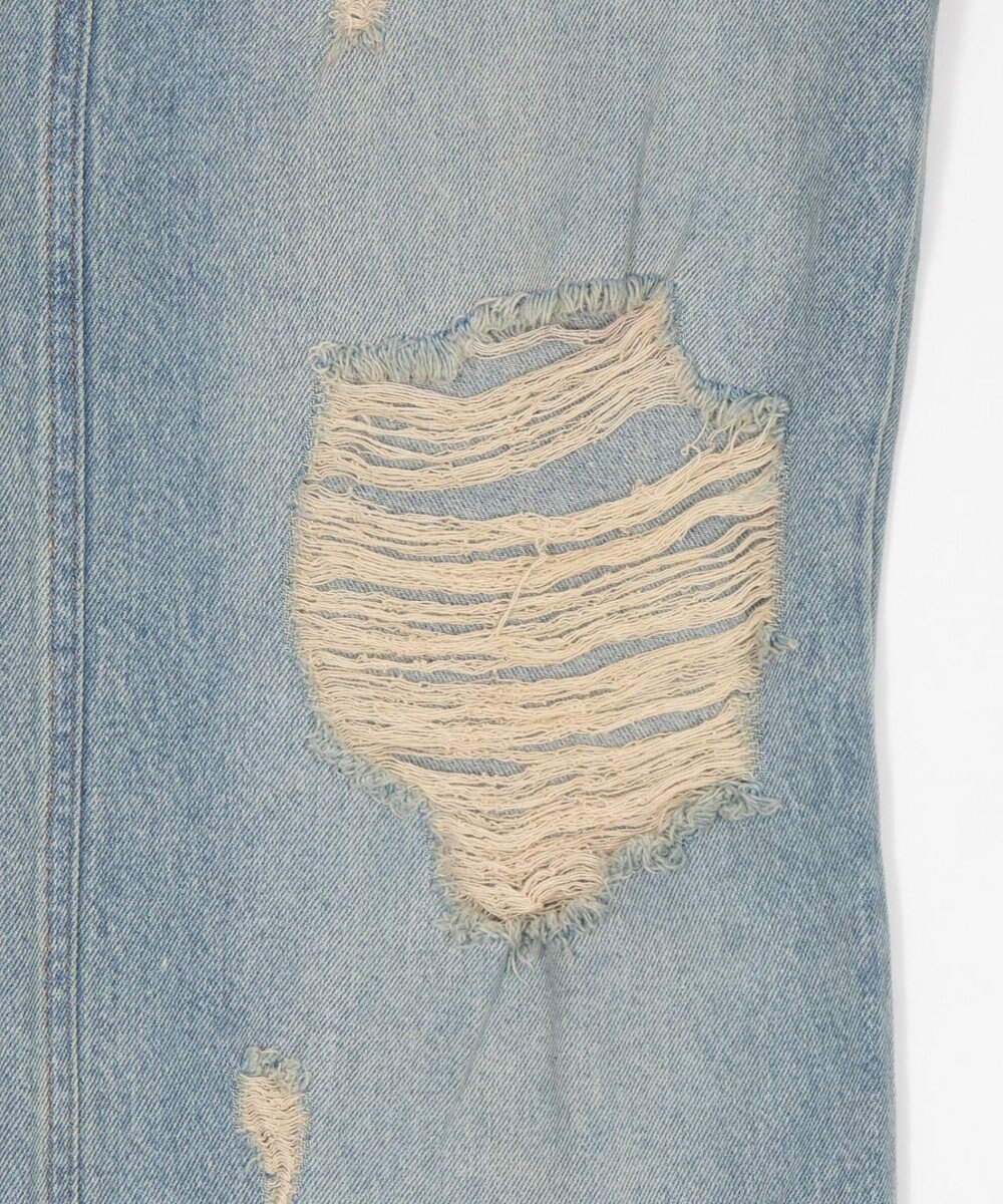 WEGO ダメージストレートデニムパンツ 