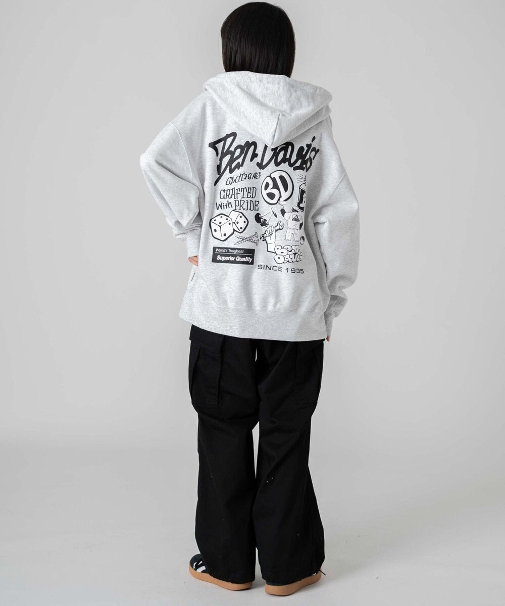 WEGO 【ユニセックス着用ITEM/MLサイズ展開】別注BENDAVISグラフィックジップパーカー 