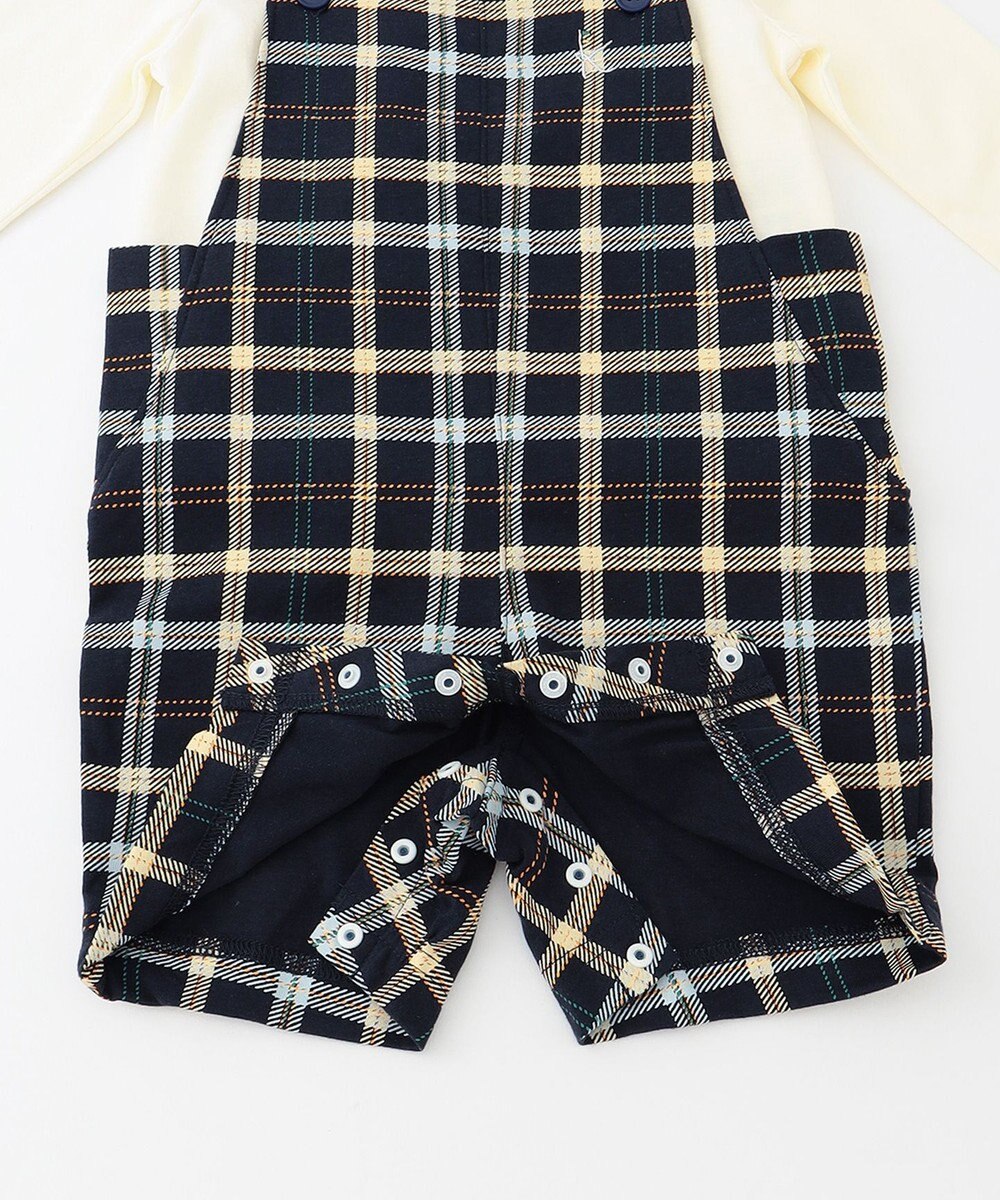 組曲 KIDS 【80-90cm】Check 長袖オーバーオール 